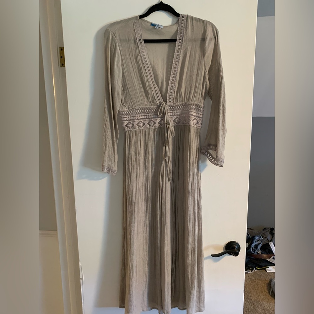 Rebellion Taupe Long Sleeve Cover Up
